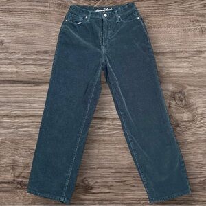 Baggy High Rise Green Corduroy Jeans